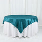 Accordion Crinkle Taffeta Square Peacock Teal Table Overlay 72 Inch x 72 Inch 