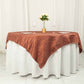 72"x72" Terracotta (Rust) Accordion Crinkle Taffeta Table Overlay, Square Tablecloth Topper