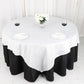 Crinkle Taffeta Accordion White Square Table Overlay 72 Inch x 72 Inch 