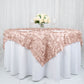 72"x72" Dusty Rose 3D Leaf Petal Taffeta Fabric Table Overlay
