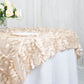 72x72inch Beige 3D Leaf Petal Taffeta Fabric Table Overlay