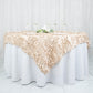 72x72inch Beige 3D Leaf Petal Taffeta Fabric Table Overlay