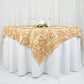 72x72inch Champagne 3D Leaf Petal Taffeta Fabric Table Overlay
