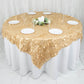 72x72inch Champagne 3D Leaf Petal Taffeta Fabric Table Overlay