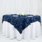 72x72inch Navy Blue 3D Leaf Petal Taffeta Fabric Table Overlay