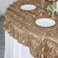 72x72inch Taupe 3D Leaf Petal Taffeta Fabric Table Overlay