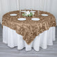 72"x72" Taupe 3D Leaf Petal Taffeta Fabric Table Overlay