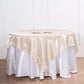 Beige Square Satin Table Overlay 72 Inch x 72 Inch