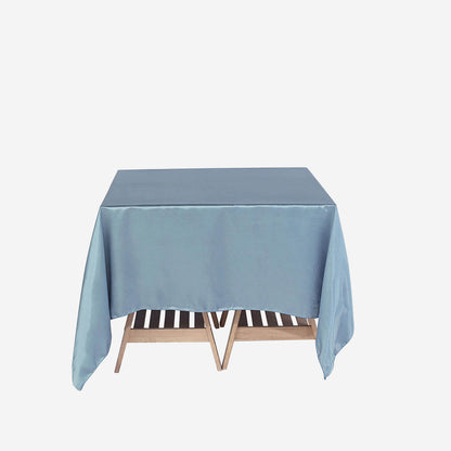 72 Inch x 72 Inch Dusty Blue Square Satin Tablecloth Overlay