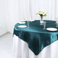 Peacock Teal Satin Table Overlay 72x72 Inch Square
