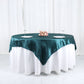 72x72 Inch Square Satin Table Overlay  Peacock Teal 