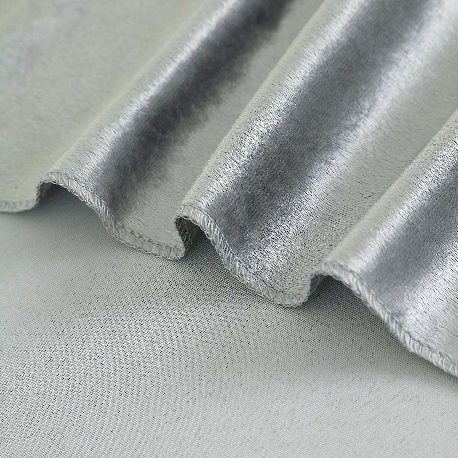 Silver premium soft velvet table overlay, 72"x72" square tablecloth topper.