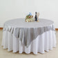 Silver premium soft velvet table overlay for elegant dining.