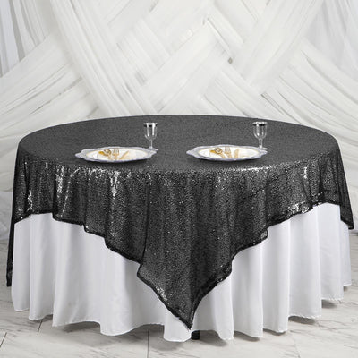 Glamorous Sparkle with the Black Sequin Table Overlay