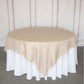 Beige Accordion Crinkle Taffeta Table Overlay 90 Inch