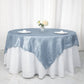 90 Inch x 90 Inch Dusty Blue Accordion Crinkle Taffeta Table Overlay Square 
