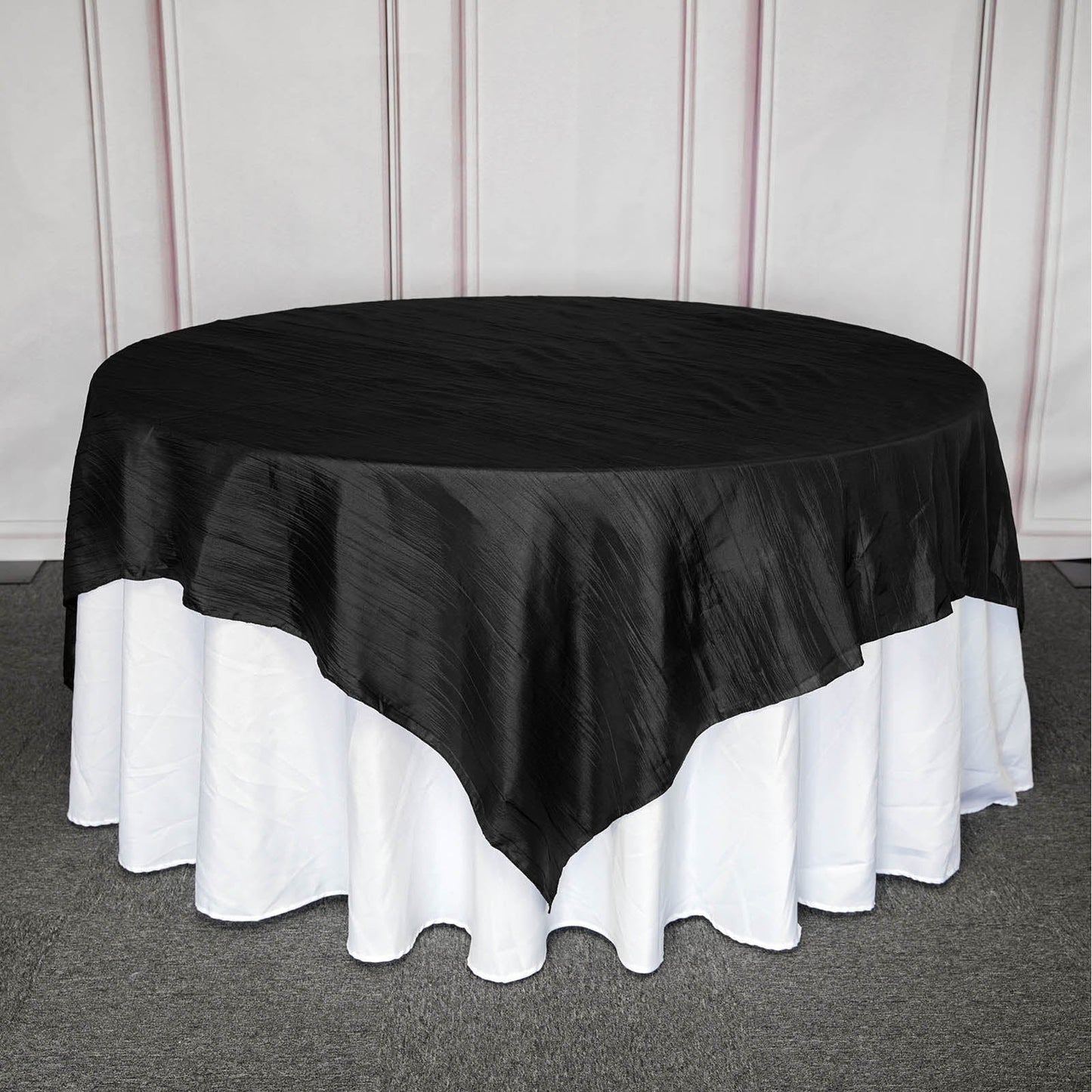 Accordion Crinkle Taffeta Overlay 90 Inch In Black