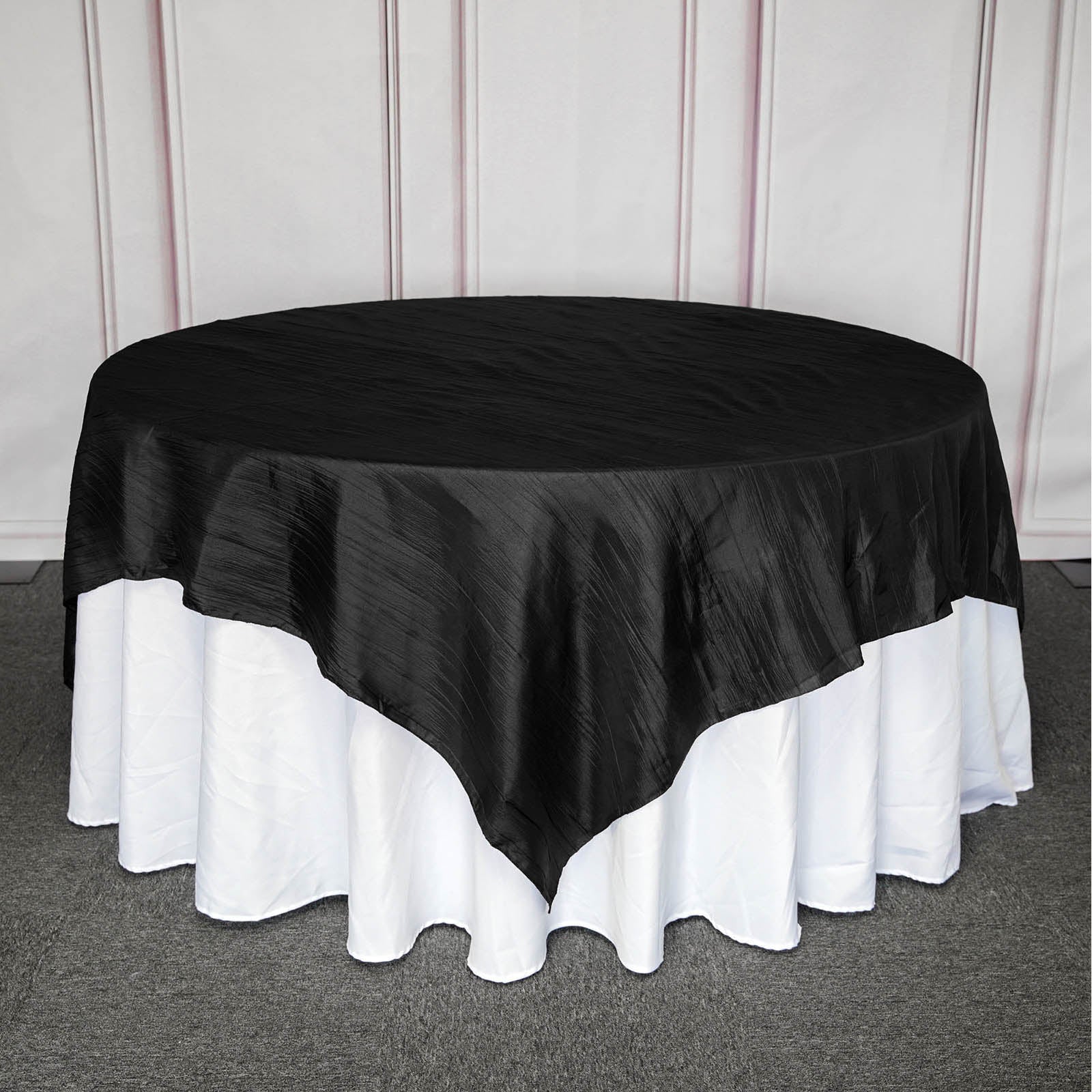 Accordion Crinkle Taffeta Overlay 90 Inch In Black