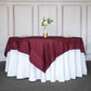 90"x90" Burgundy Accordion Crinkle Taffeta Square Table Overlay