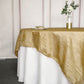 90 Inch Gold Accordion Crinkle Taffeta Table Overlay