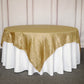 90 Inch Gold Accordion Crinkle Taffeta Table Overlay