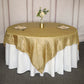 90 Inch Gold Accordion Crinkle Taffeta Table Overlay
