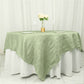 90"x90" Sage Green Accordion Crinkle Taffeta Square Table Overlay
