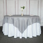 90"x90" Silver Accordion Crinkle Taffeta Square Table Overlay
