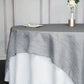 90 Inch x 90 Inch Silver Accordion Crinkle Taffeta Overlay