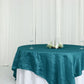 Peacock Teal 90 Inch x 90 Inch Accordion Crinkle Taffeta Table Overlay  