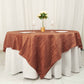 90"x90" Terracotta (Rust) Accordion Crinkle Taffeta Square Table Overlay