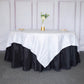90"x90" White Accordion Crinkle Taffeta Square Table Overlay