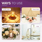 Gold metal pyramid-shaped tealight candle holders for decorative use.