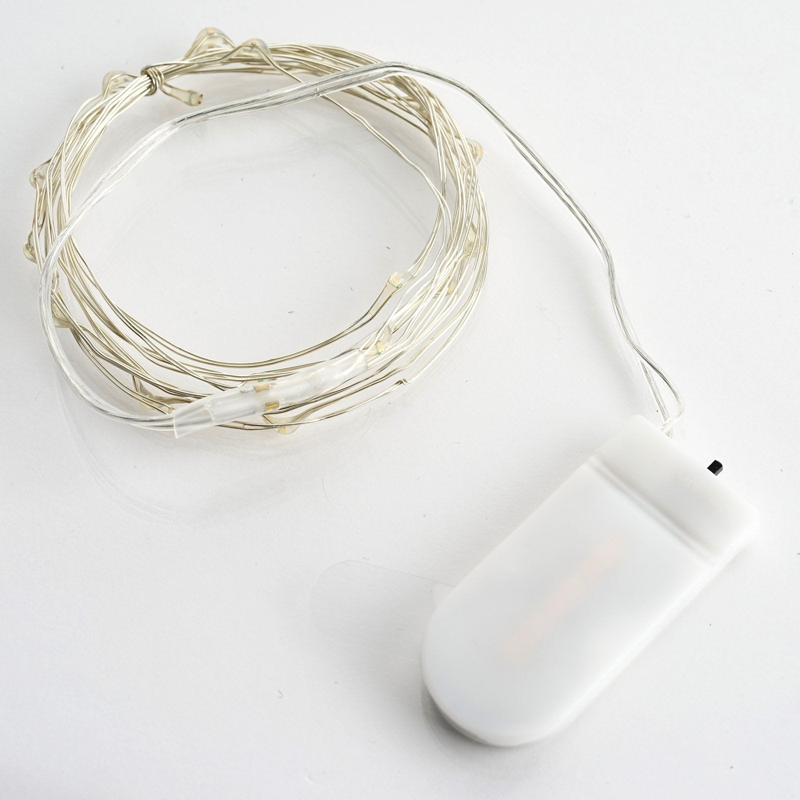 Clear starry bright 20 LED string lights, battery operated micro fairy lights.