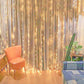 Warm white 300 LED icicle curtain fairy string lights with 8 modes.