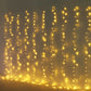 Warm white 300 LED icicle curtain fairy lights with 8 modes. #whtbkgd