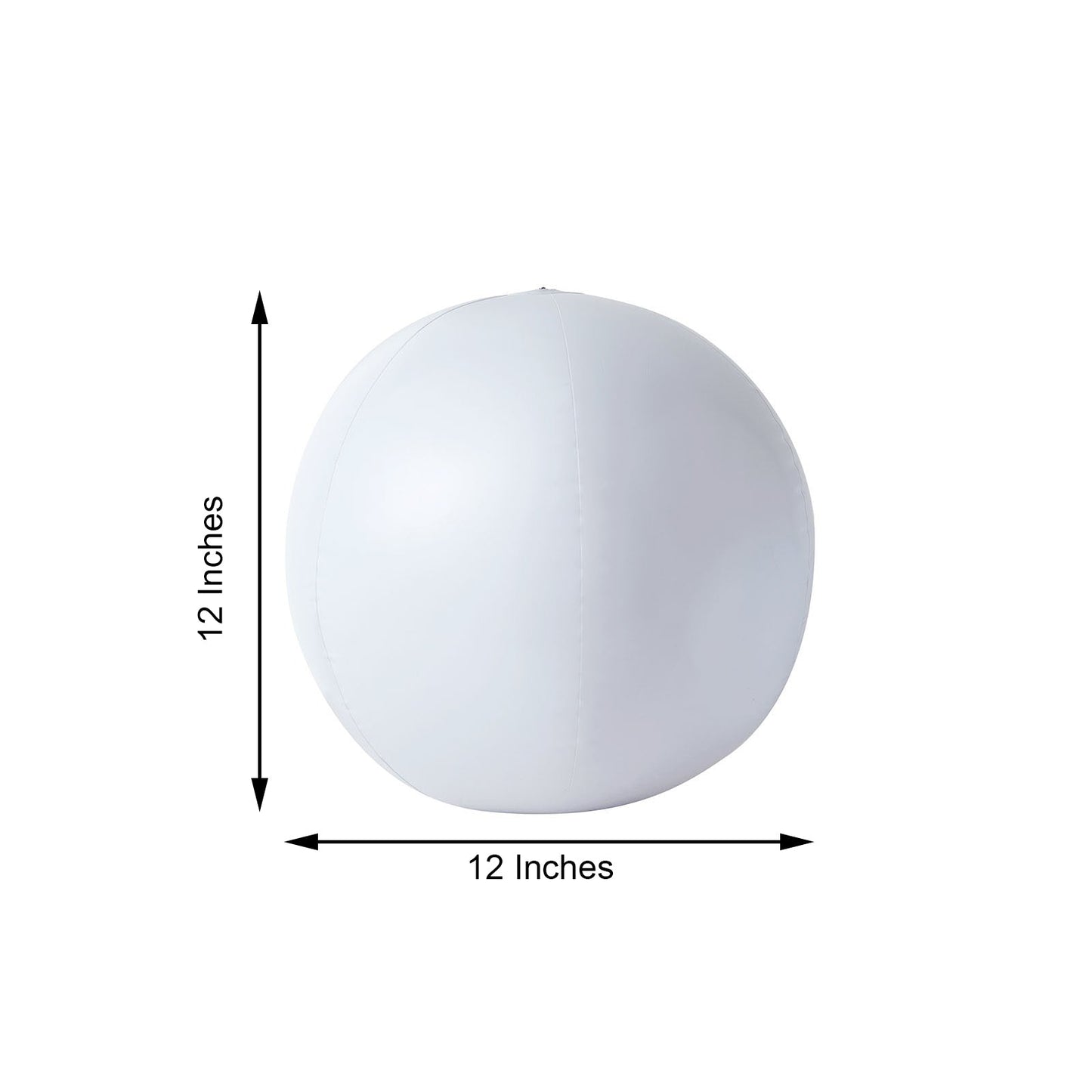 White inflatable garden glow ball, 12 inches, remote-controlled with RGB colors.
