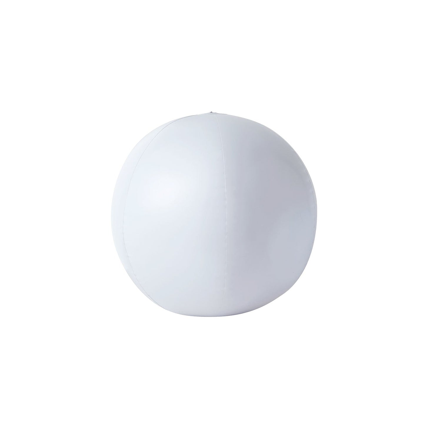 White inflatable glow ball for outdoor garden lighting.