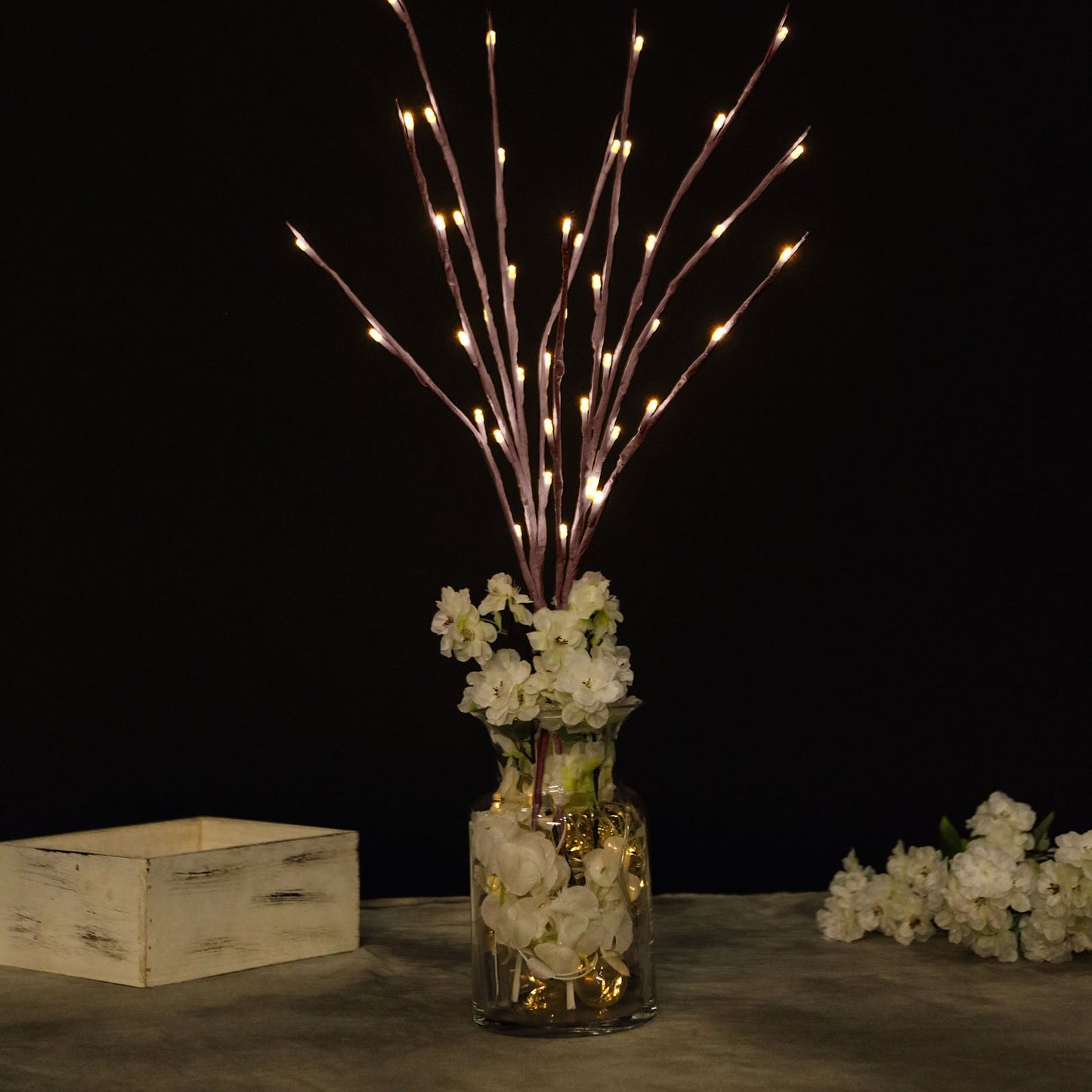 28.5" warm white LED artificial twig lights with 60 bright bulbs.