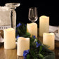 Set of 5 | Ivory LED Pillar Candles, Color Changing Battery Operated Flickering Flameless Candles With Remote - 4", 5", 6"