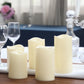 Set of 5 - Ivory Flickering Flameless LED Candles - Color Changing Battery Operated Pillar Candles With Remote - 6", 5", 4"