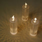 3 Pack Warm White Clear LED Pillar Candles, Flameless Battery Operated Lamps Diamond Acrylic Candle Light 6"