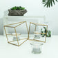 Silver glittered LED tealight candles in elegant glass holders.
