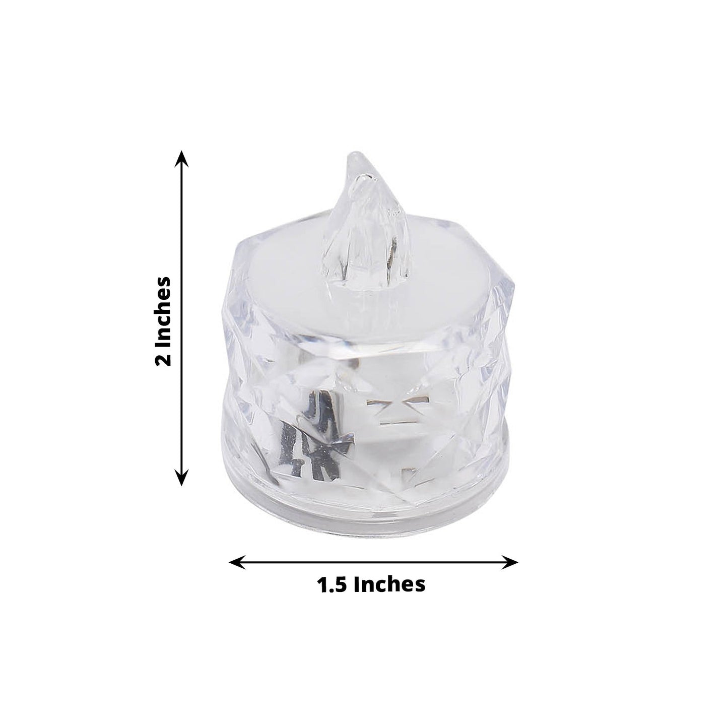 12 Pack | 2inch Warm White Diamond Battery-Operated LED Tealight Candles