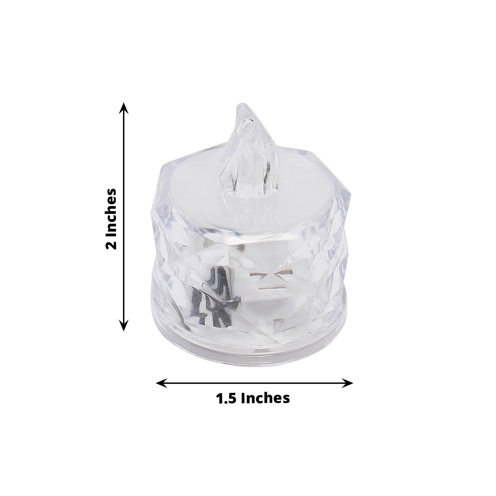 12 Pack | 2inch Warm White Diamond Battery-Operated LED Tealight Candles