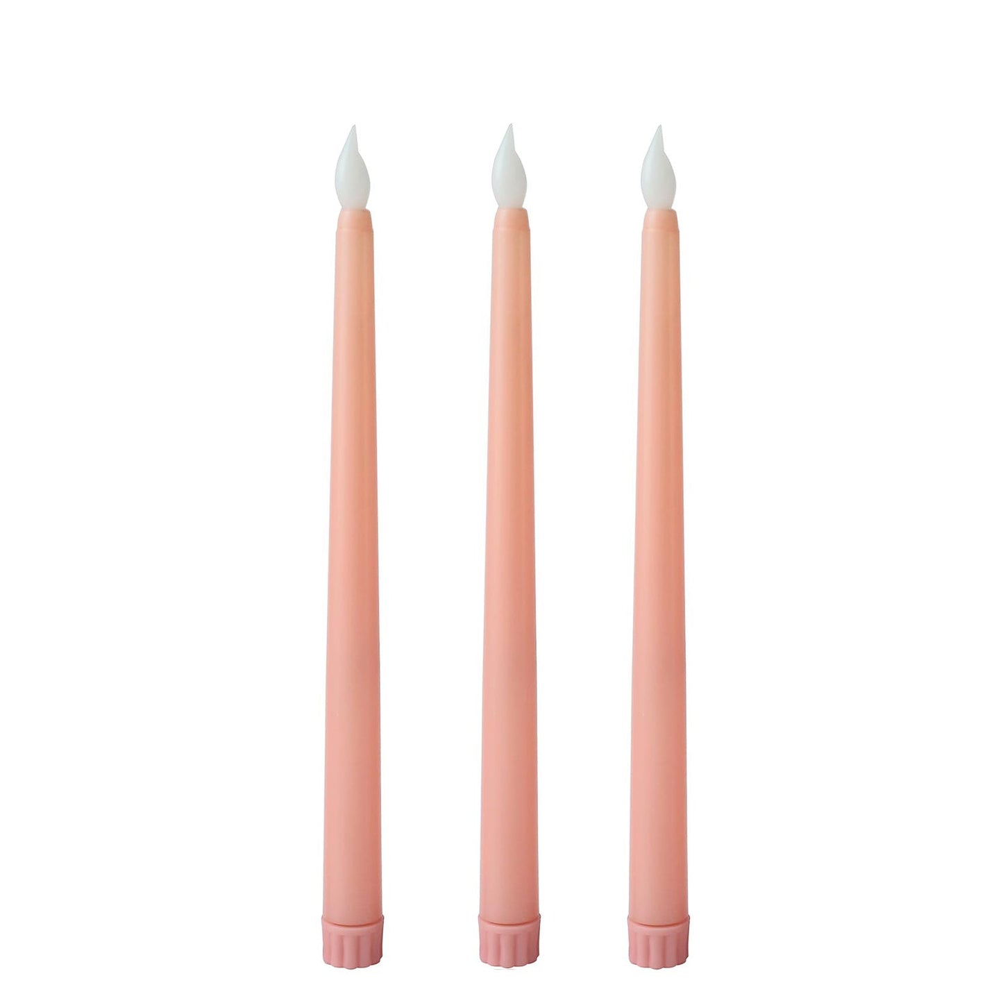 3 Pack | 11inch Blush Warm Flickering Flameless LED Taper Candles#whtbkgd