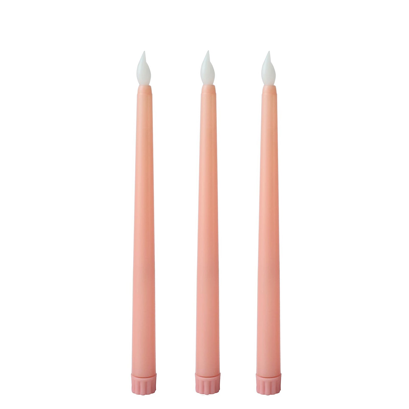 3 Pack | 11inch Blush Warm Flickering Flameless LED Taper Candles#whtbkgd