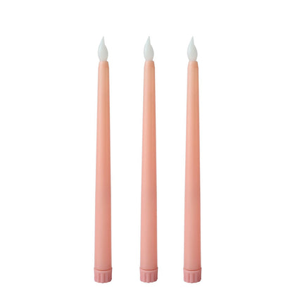 3 Pack | 11inch Blush Warm Flickering Flameless LED Taper Candles#whtbkgd