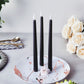 11 Inch Black LED Taper Candles Battery Operated Flameless and Reusable Set Of 3 
