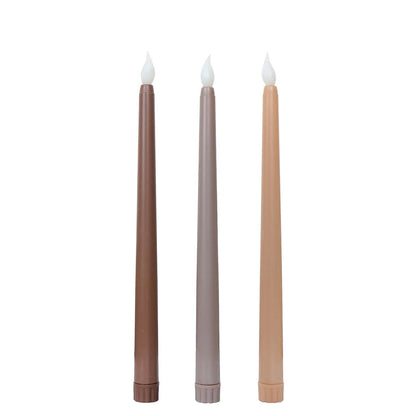3 Pack | 11inch Mixed Natural Warm Flickering Flameless LED Taper Candles#whtbkgd